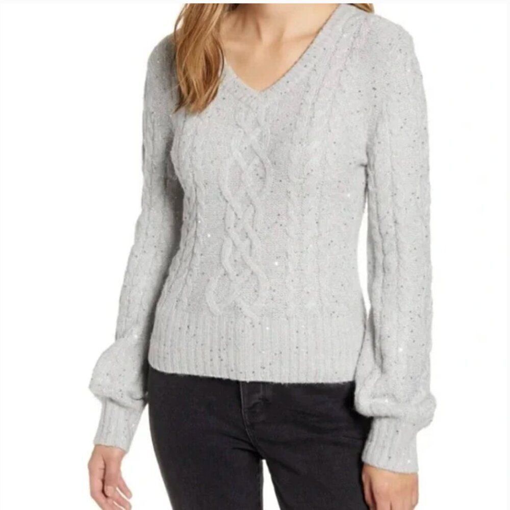 RACHEL PARCELL ▪️ Sparkly Knit Cropped Sweater * Large * NWT (A-1762) - Picture 1 of 6